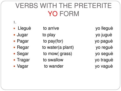 preterite of jugar|yo form of jugar.